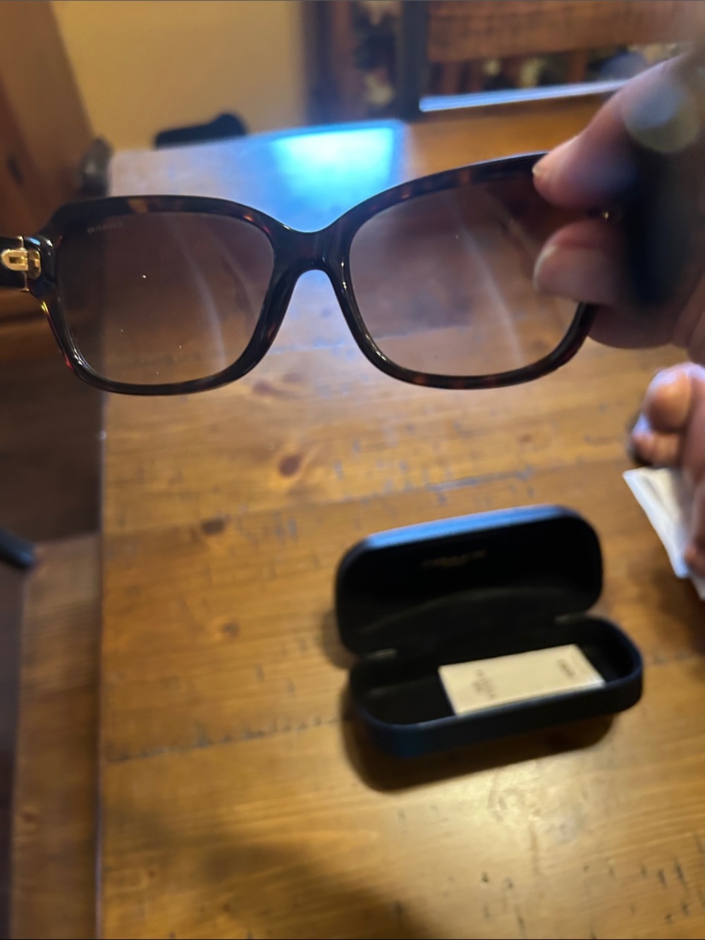 Coach Women's Tortoiseshell Sunglasses - Brown Lenses - Picture 4 of 7